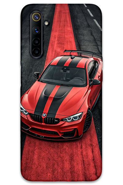 MRCİLETİSİM غطاء خلفي لهاتف Realme 6 Pattern مطبوع - أحمر BW