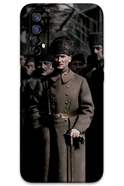 MRCİLETİSİM غطاء خلفي لهاتف Realme 7 بنمط HD مطبوع - قبعة أتاتورك