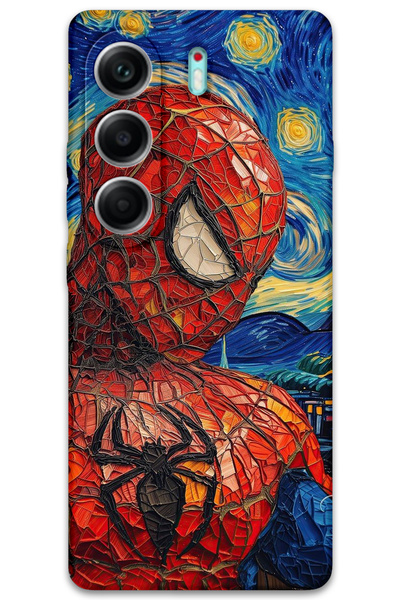 MRCİLETİSİM غطاء خلفي لهاتف تكنو كامون 40 4G بنمط HD مطبوع - سبايدر مان