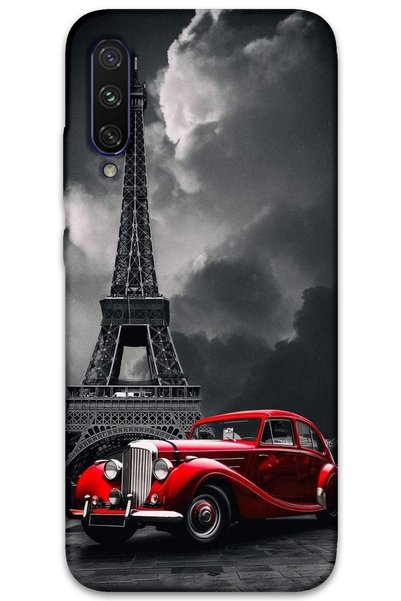 MRCİLETİSİM غطاء خلفي لهاتف Xiaomi Mi A3 بنمط HD مطبوع - Cool Eiffel