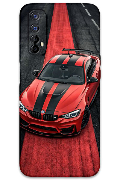 MRCİLETİSİM غطاء خلفي لهاتف Realme 7 بنمط HD مطبوع - أحمر BW