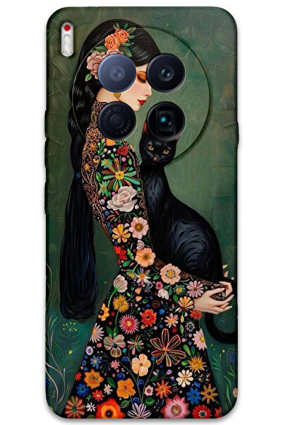 MRCİLETİSİM غطاء خلفي لهاتف تكنو كامون 40 بريمير 5G بنمط HD مطبوع - قطة سوداء