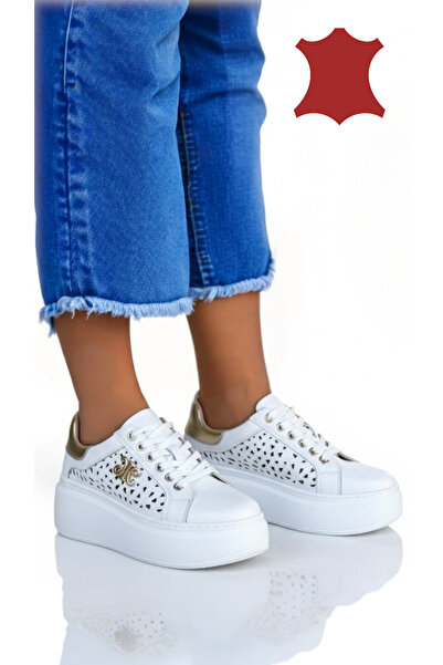 ANGEL BLUE Pantofi casual dama piele naturala cu model perforat -4 culori disponibile