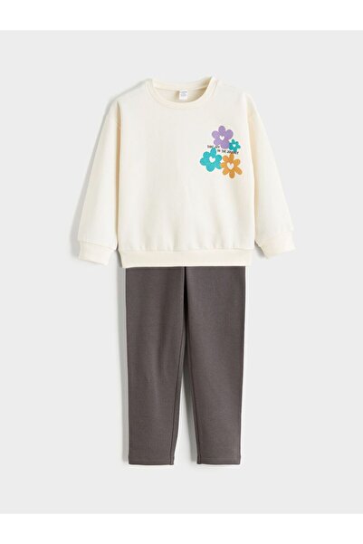 LC Waikiki Lcw Kids Floral Girls' Sweatshirt and Leggings