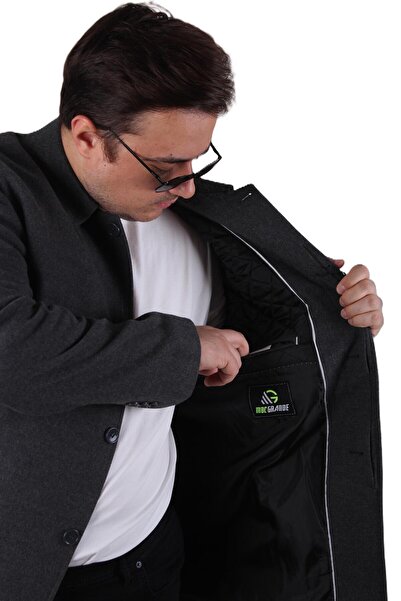 MocGrande Men's Plus Size Cashmere Coat 103008 Fume