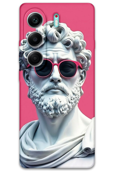 MRCİLETİSİM غطاء خلفي لهاتف تكنو كامون 40 4G بنمط عالي الدقة مطبوع - تمثال