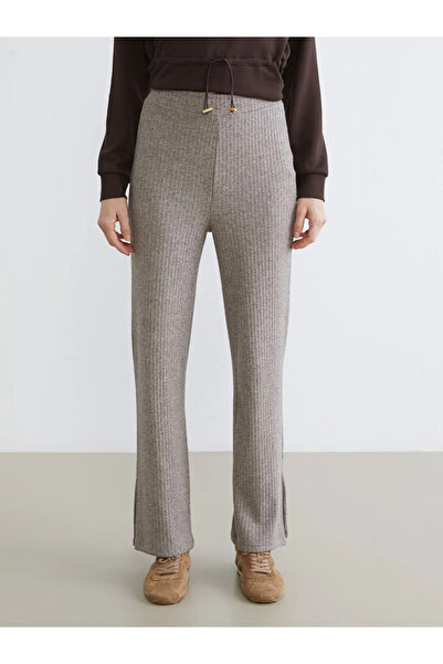 LC Waikiki LCWAIKIKI Basic Antrasit Beli Lastikli Kadın Pantolon