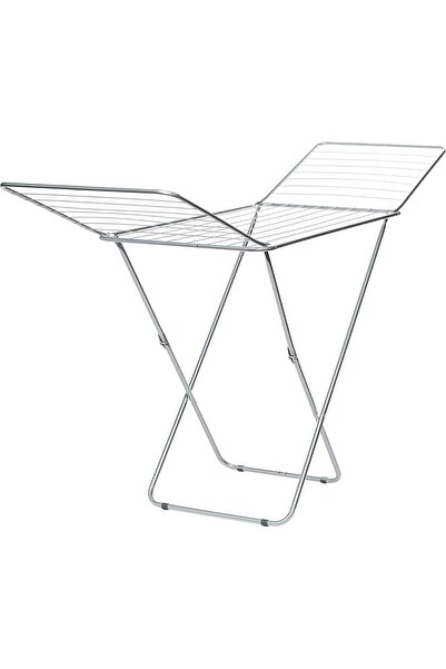 HYX Foldable Steel Clothes Drying Stand - Heavy Duty Large Laundry Drying Rack, Silver