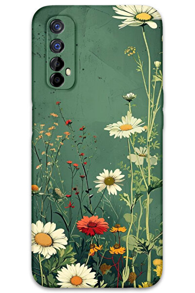 MRCİLETİSİM غطاء خلفي لهاتف Realme 7 بنمط HD مطبوع - ديزي أخضر