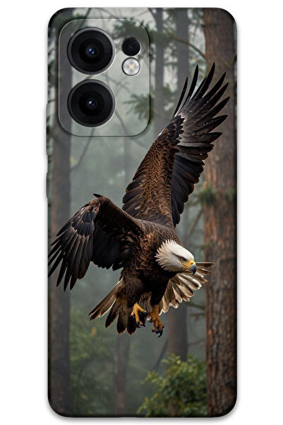 MRCİLETİSİM غطاء خلفي لهاتف اوبو رينو 13F 5G بنمط HD مطبوع - نسر