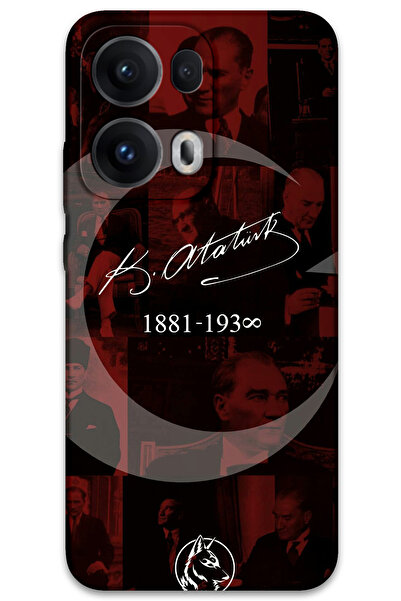 MRCİLETİSİM غطاء خلفي لهاتف اوبو رينو 13 برو 5G بنمط HD مطبوع - نجمة أتاتورك