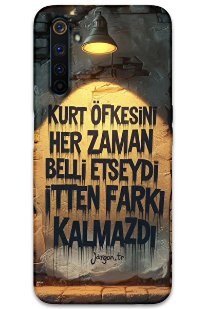 MRCİLETİSİM غطاء خلفي لهاتف Realme 6 Pro بنمط HD مطبوع - غضب الذئب