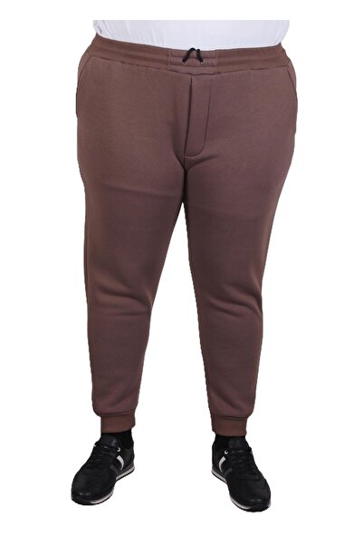 MocGrande Large Size 3Ip Classic Sweatpants 22515 Brown