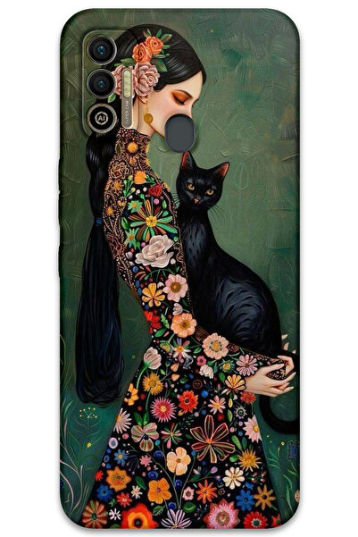 MRCİLETİSİM غطاء خلفي لهاتف تكنو سبارك 7T بنمط HD مطبوع - قطة سوداء