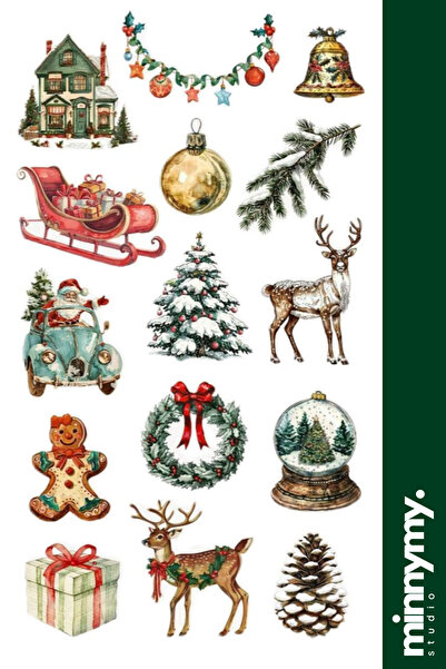 Minnymy New Year Collection Sticker, Çıkartma, Ajanda, Günlük, Planlayıcı, Bu...