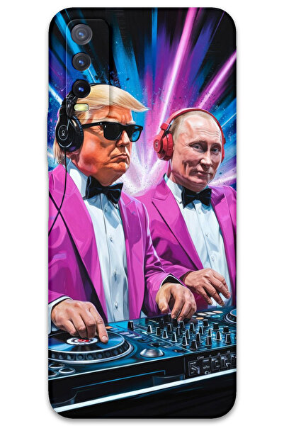 MRCİLETİSİM غطاء خلفي لهاتف Vivo Y20 / Y11S بنمط HD مطبوع - دي جي ترامب بوتين