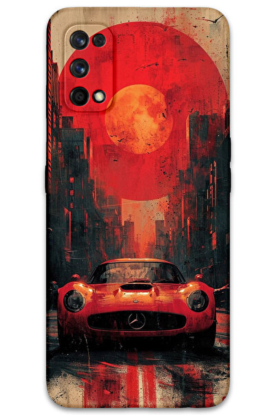 MRCİLETİSİM غطاء خلفي لهاتف Realme 7 Pro بنمط HD مطبوع - مرسيدس حمراء