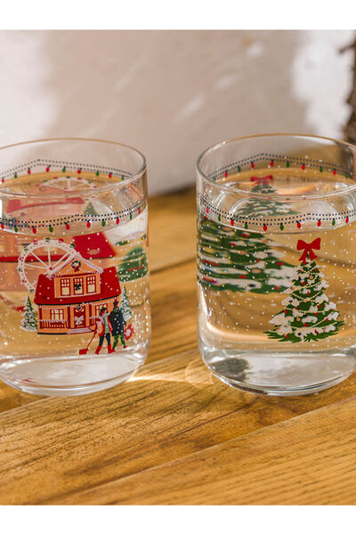 LC Waikiki Sparkling Choices from Shining Store |   Christmas Themed Glass Cup Set of 3 350 ml