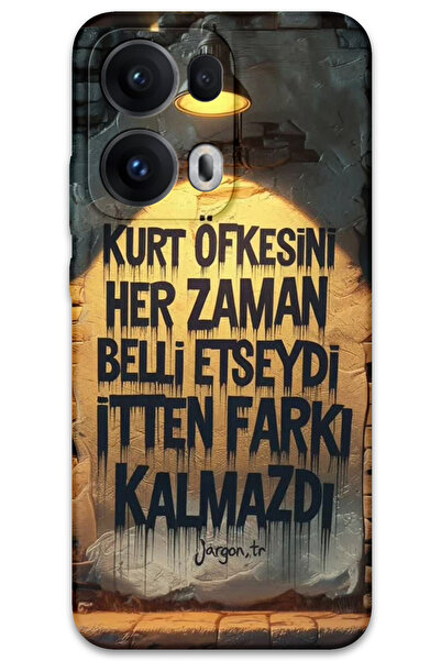 MRCİLETİSİM غطاء خلفي لهاتف اوبو رينو 13 برو 5G بنمط HD مطبوع - غضب الذئب