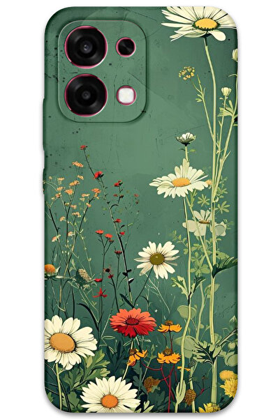 MRCİLETİSİM غطاء خلفي لهاتف اوبو A6 برو 4G بنمط HD مطبوع - ديزي أخضر