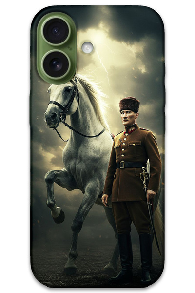MRCİLETİSİM غطاء خلفي لهاتف iPhone 17 بنمط HD مطبوع - أتاتورك شيمبك
