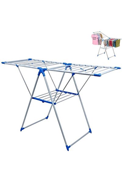 HYX رف تجفيف الملابس القابل للطي مع أجنحة قابلة للتعديل، تخزين سهل، مناسب للاستخدام الداخلي والخارجي