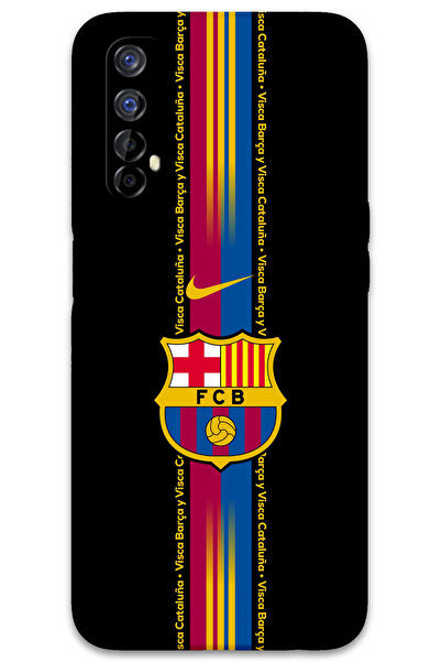 MRCİLETİSİM غطاء خلفي لهاتف Realme 7 بنمط HD مطبوع - برشلونة