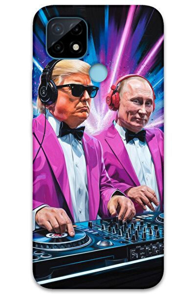 MRCİLETİSİM غطاء خلفي لهاتف Realme C25 بنمط HD مطبوع - دي جي ترامب بوتين