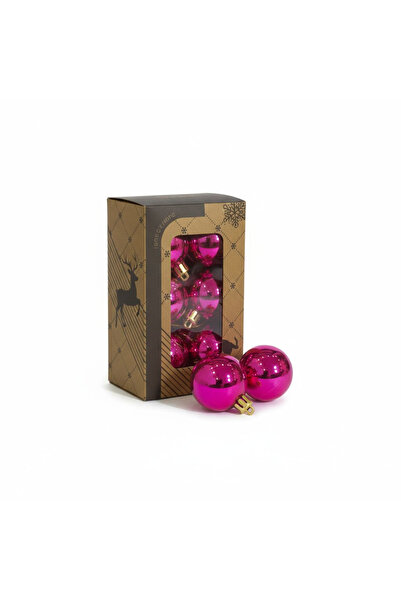 LEVA New Year's Ornament Balls 4 cm 6 Pcs Fuchia