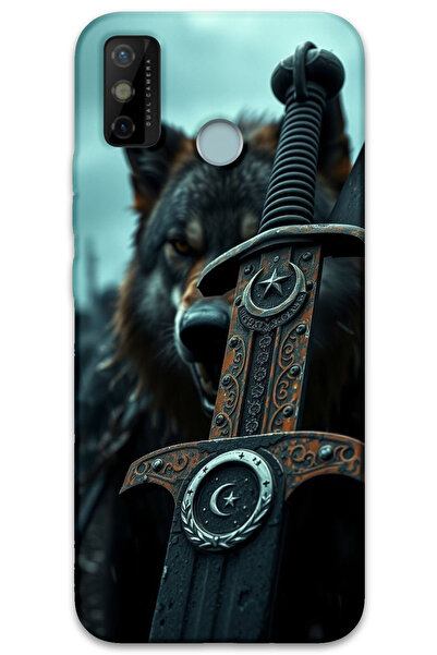 MRCİLETİSİM غطاء خلفي متوافق مع هاتف Tecno Spark 6 Go بنمط HD مطبوع - سيف نجم...