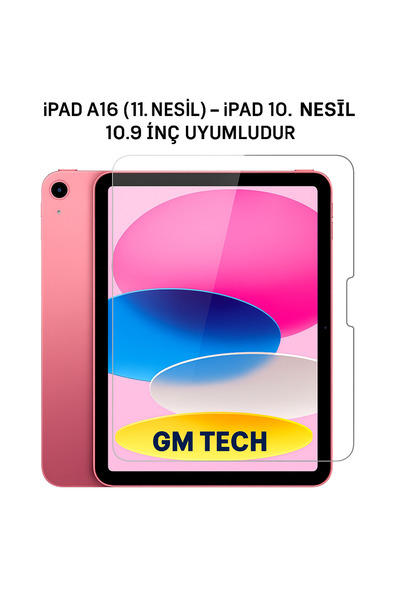 9h iPad 11. Nesil (A16) / iPad 10. Nesil (10.9 inç) Temperli Cam Ekran Koruyu...