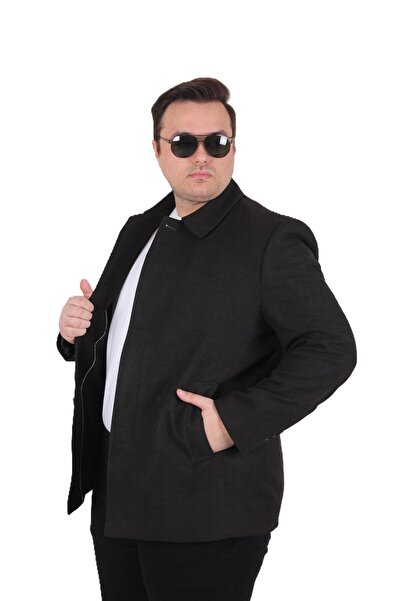 MocGrande Men's Plus Size Cashmere Coat 103008 Brown