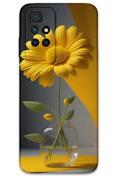 MRCİLETİSİM غطاء خلفي لهاتف Xiaomi Redmi 10 بنمط HD مطبوع - زهرة الفانوس