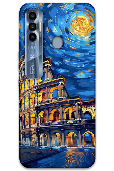 MRCİLETİSİM Tecno Spark 7 Pro Case Hd Pattern Printed Back Cover - Art Roma
