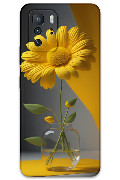 MRCİLETİSİM غطاء خلفي لهاتف Xiaomi Poco X3 GT بنمط HD مطبوع - زهرة الفانوس