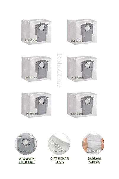 Roboclinic Roborock Q8 Max Pro (Model 2025!!) Sac de praf de schimb compatibil cu aspiratorul robot 6 bucăți