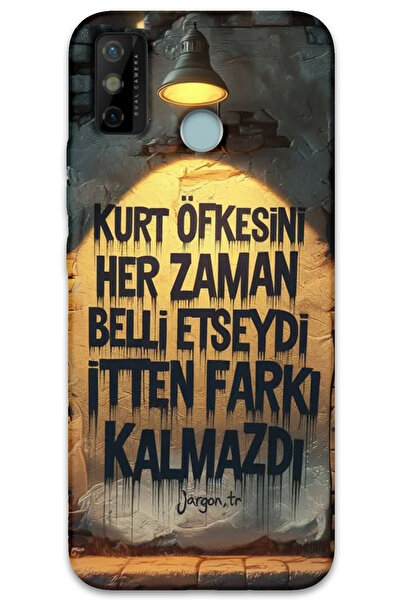 MRCİLETİSİM غطاء خلفي لهاتف Tecno Spark 6 Go بنمط HD مطبوع - غضب الذئب