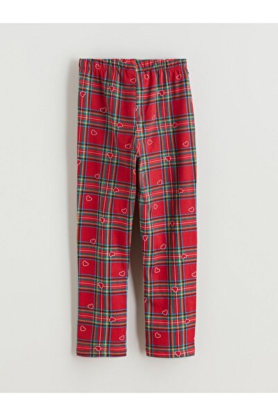 LC Waikiki Elastic Waist Plaid Girls' Pajama Bottoms