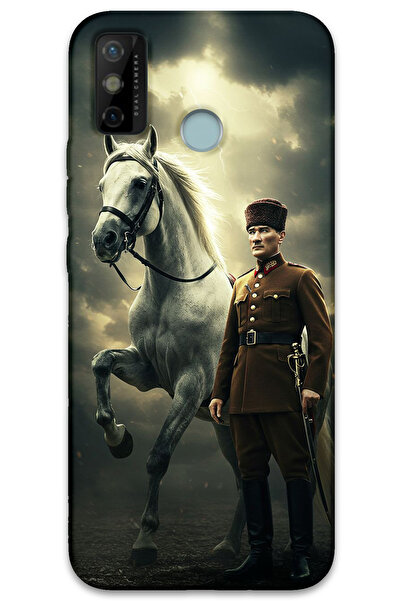 MRCİLETİSİM غطاء خلفي لهاتف Tecno Spark 6 Go HD Pattern مطبوع - أتاتورك شيمبك