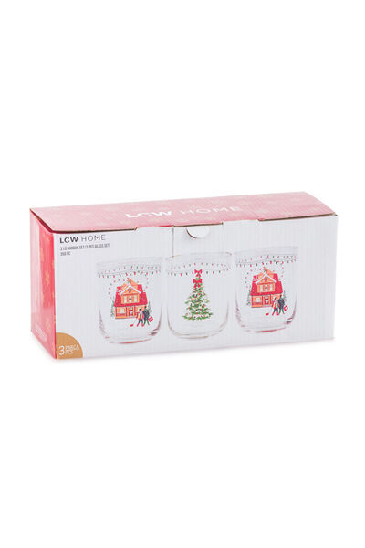 LC Waikiki Sparkling Choices from Shining Store |   Christmas Themed Glass Cup Set of 3 350 ml