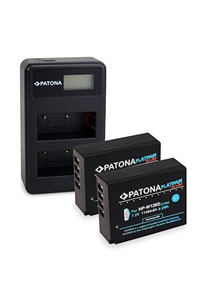 Patona Dual LCD USB Charger Pack with 2x Platinum NP-W126 Batteries for Fuji ...