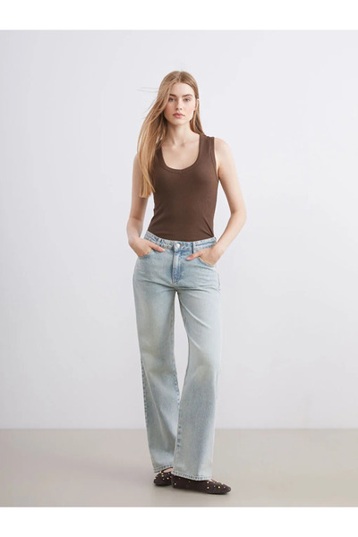 LC Waikiki Xside Blue Wideleg Women's Jean Pants