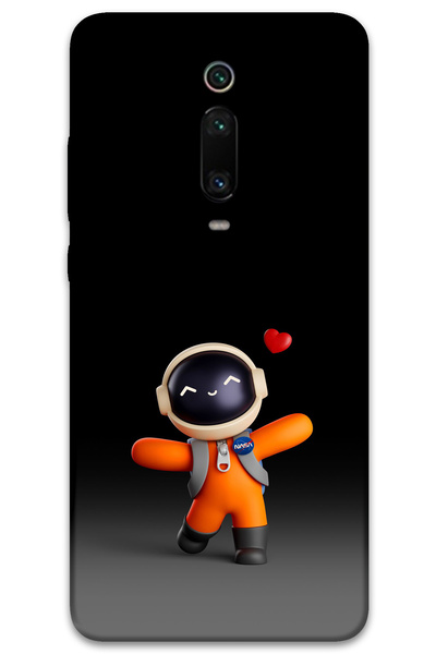 MRCİLETİSİM غطاء خلفي لهاتف Xiaomi Mi 9T بنمط HD مطبوع - قلب رائد الفضاء