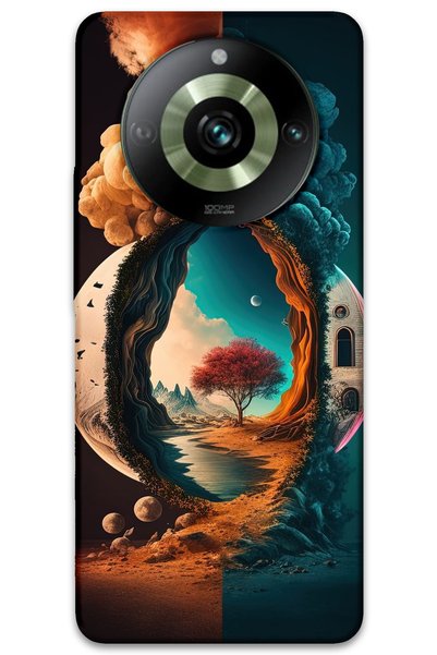 MRCİLETİSİM غطاء خلفي لهاتف Realme 11 Pro Plus بنمط HD مطبوع - ليلة القمر