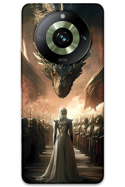 MRCİLETİSİM غطاء خلفي لهاتف Realme 11 Pro Plus بنمط HD مطبوع - التنانين