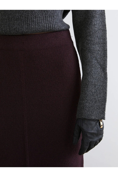 LC Waikiki Fusta LCW Vision cu elastic în talie, din tricot, culoare prune