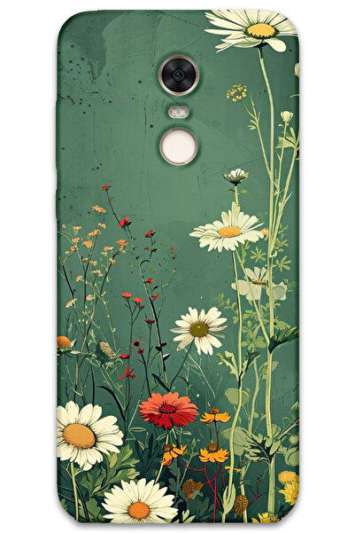 MRCİLETİSİM غطاء خلفي لهاتف Xiaomi Redmi 5 Plus بنمط HD مطبوع - ديزي أخضر