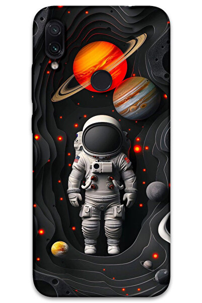 MRCİLETİSİM غطاء خلفي لهاتف Xiaomi Redmi Note 7 بنمط HD مطبوع - كواكب رواد ال...