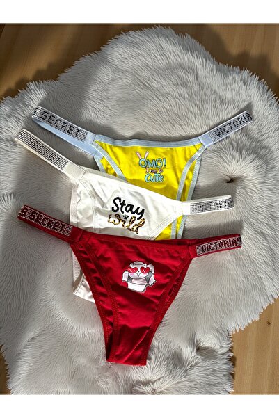 SATTENS Vip Secret 3-Pack Boxed Women's Colorful Stone Panties Set – Stone Tanga