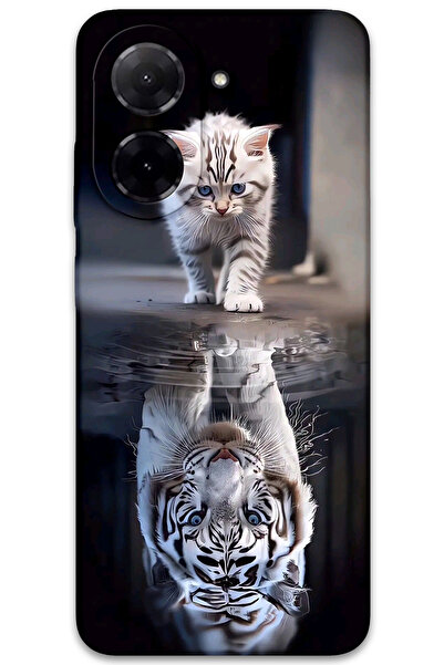 MRCİLETİSİM غطاء خلفي لهاتف Xiaomi Redmi A5 4G بنمط HD مطبوع - انعكاس القطط